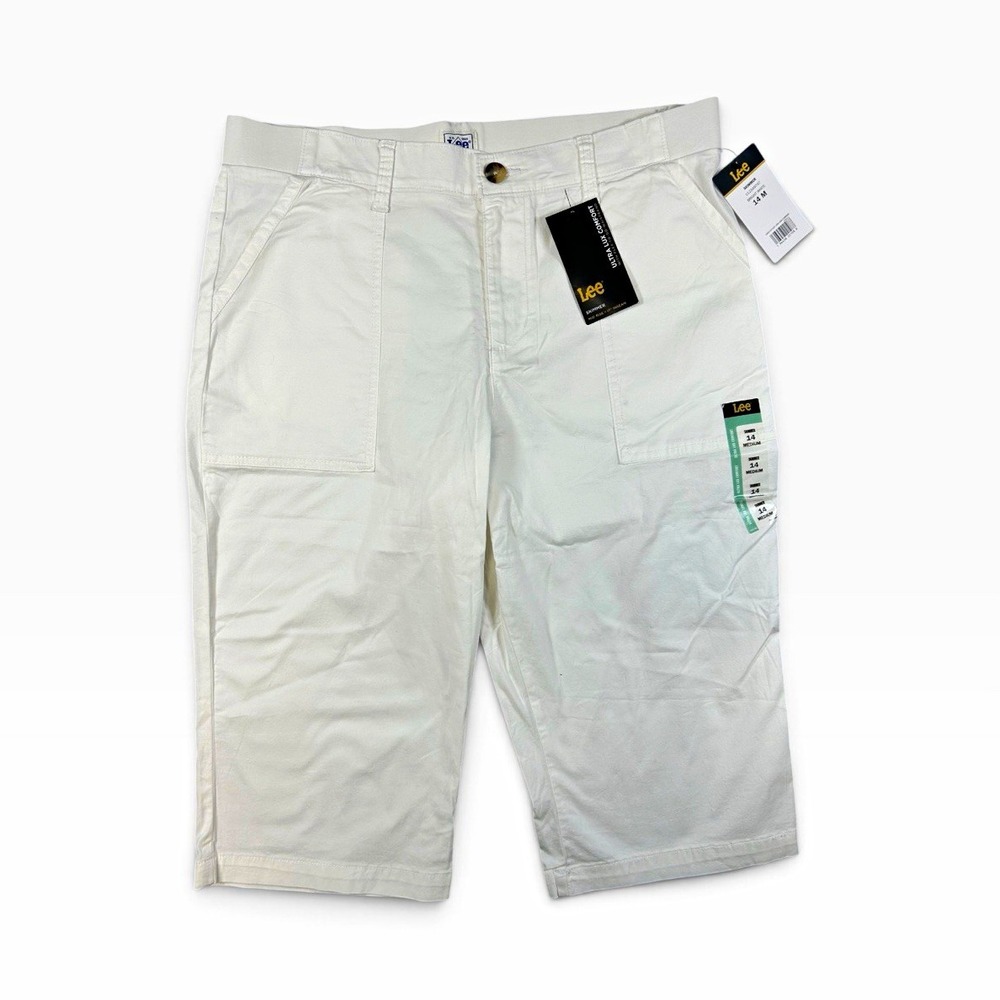 Lee Ultra Lux Comfort Skimmer Shorts Women's Size 14 Bright White